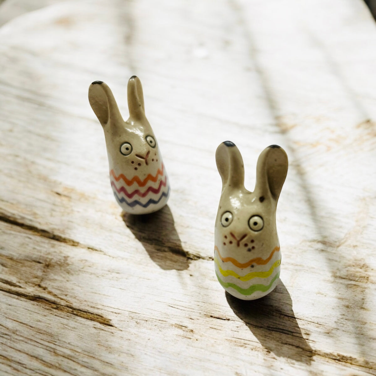 Bunny family minifigures, ceramic (various sizes)