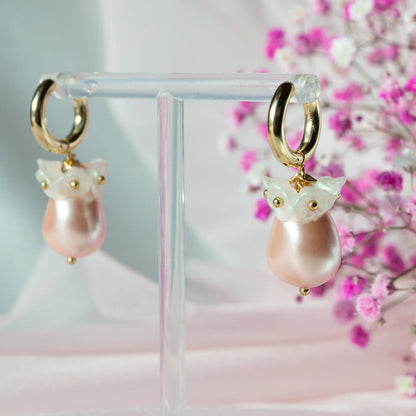Floweret hoop earrings, different colors
