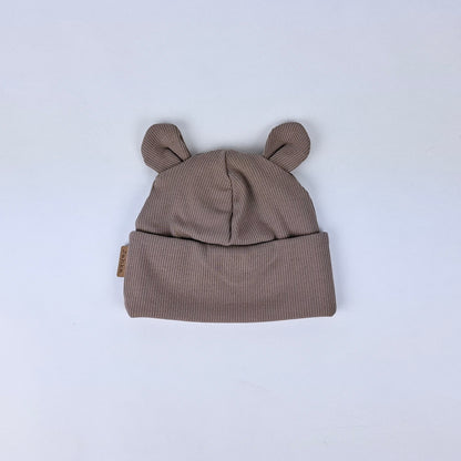 AAVA Ribbed beanie with teddy bear ears (various colors)