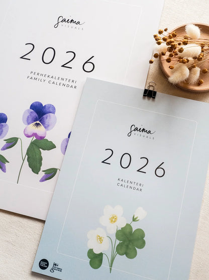 Kalenteri A4, yksittäissivuilla 2026
