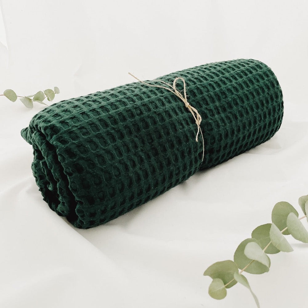 Keltainen Design torkkupeitto metsän vihreä Kaarnavillan verkkokaupassa