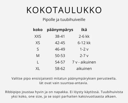 AAVA-Ribbipipo pupun korvilla (eri kokoja ja sävyjä)