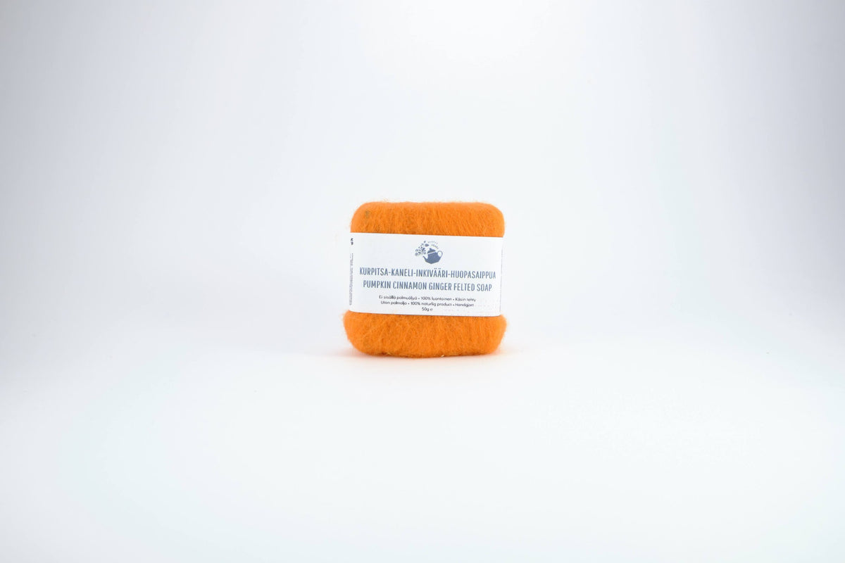 Pumpkin-cinnamon-ginger felt soap, 50 g
