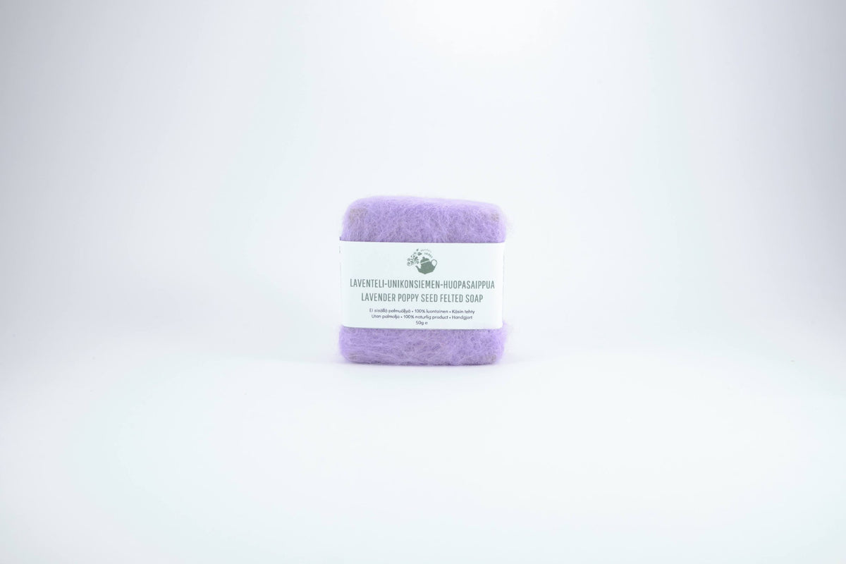 Lavender-poppy seed felt soap, 50 g