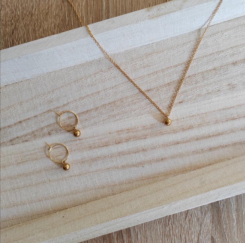 Ball necklace, stainless steel