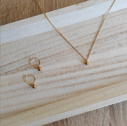Ball necklace, stainless steel