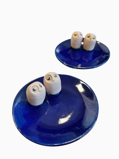 Owl coaster, ceramic (various colors)
