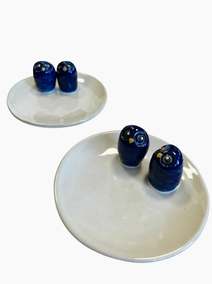 Owl coaster, ceramic (various colors)