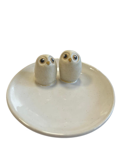 Owl coaster, ceramic (various colors)