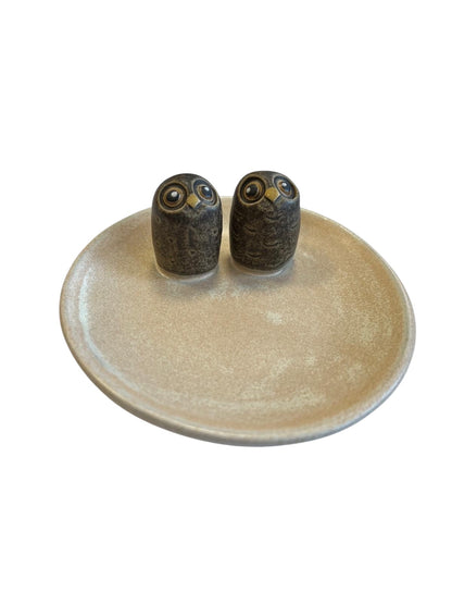 Owl coaster, ceramic (various colors)