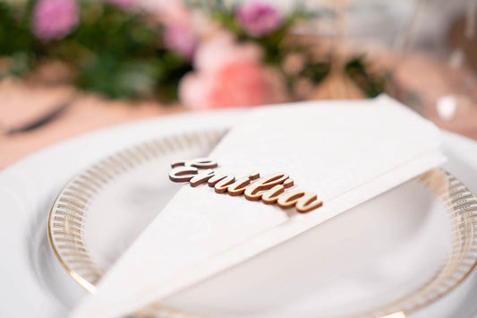 Wooden placemarks with name, made of birch plywood, CUSTOM PRODUCT