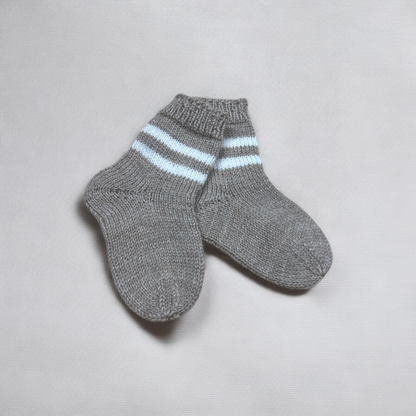 Striped baby socks, merino wool blend (various colors and sizes)
