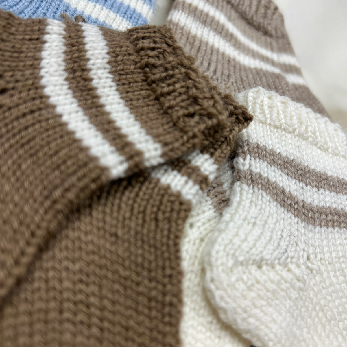 Striped baby socks, merino wool blend (various colors and sizes)