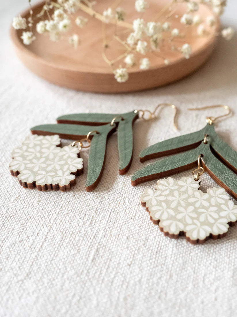 Sofia earrings, plywood swamp earrings