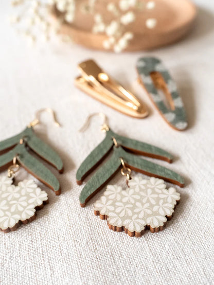 Sofia earrings, plywood swamp earrings