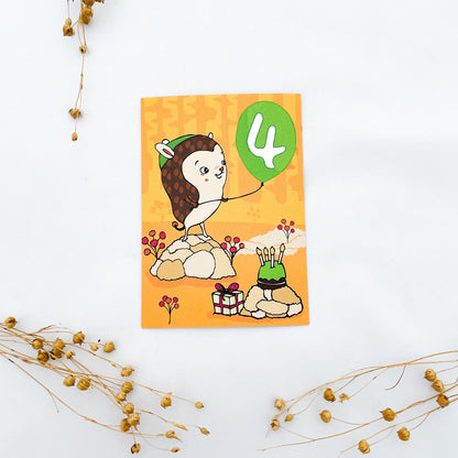 Birthday card, different numbers (1-6)