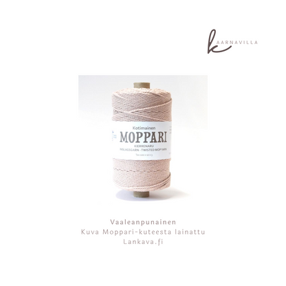 Diy macrame avaimenperä vaaleanpunainen Kaarnavillan verkkokaupassa