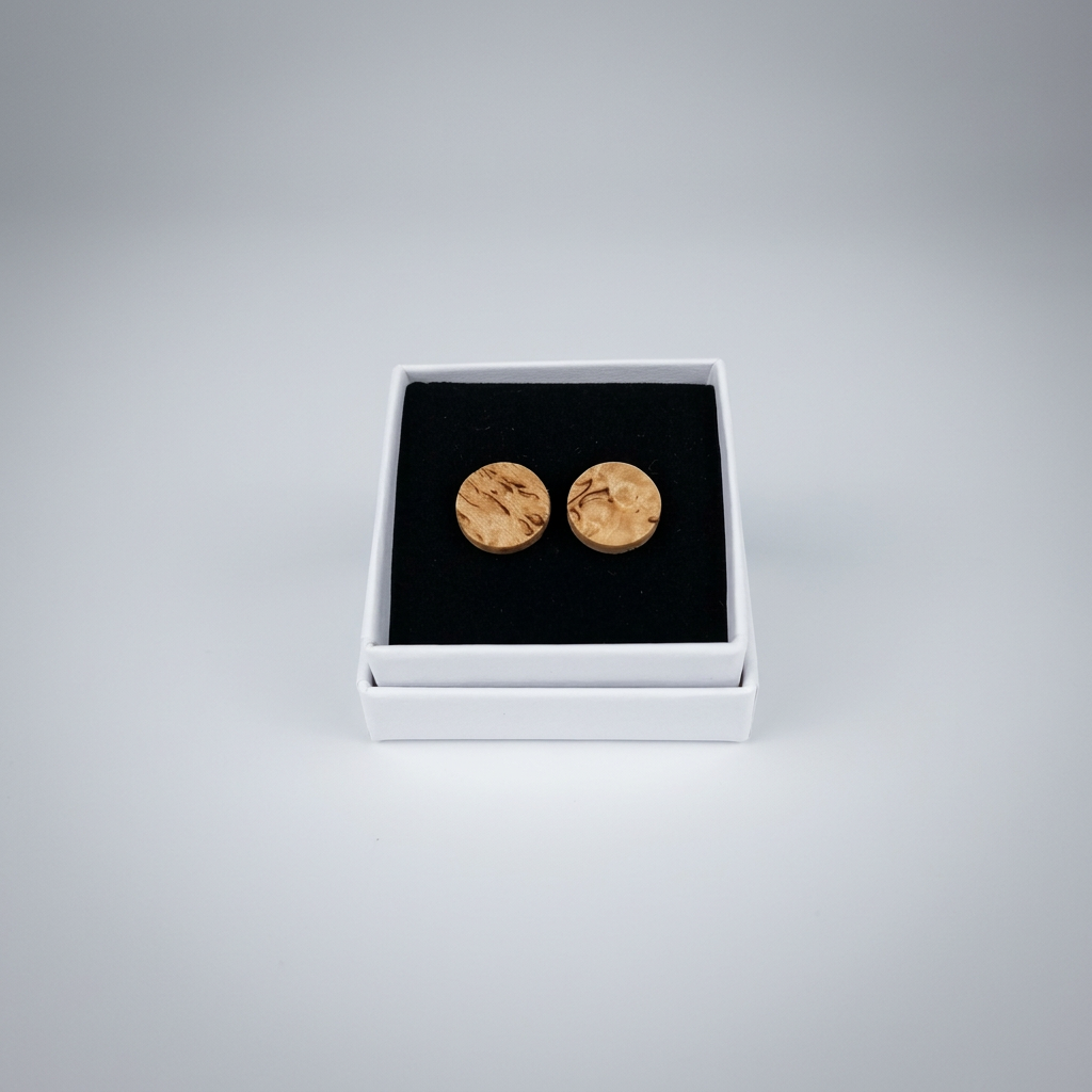 Stud earrings curly birch