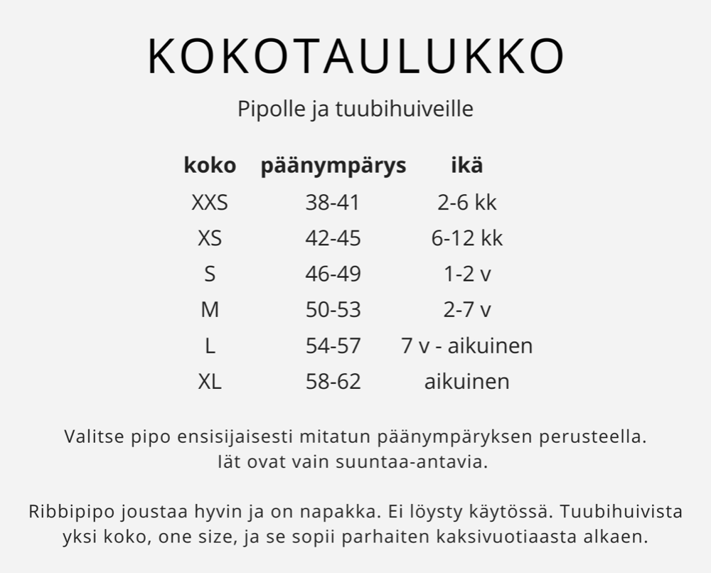 Jahka kokotaulukko